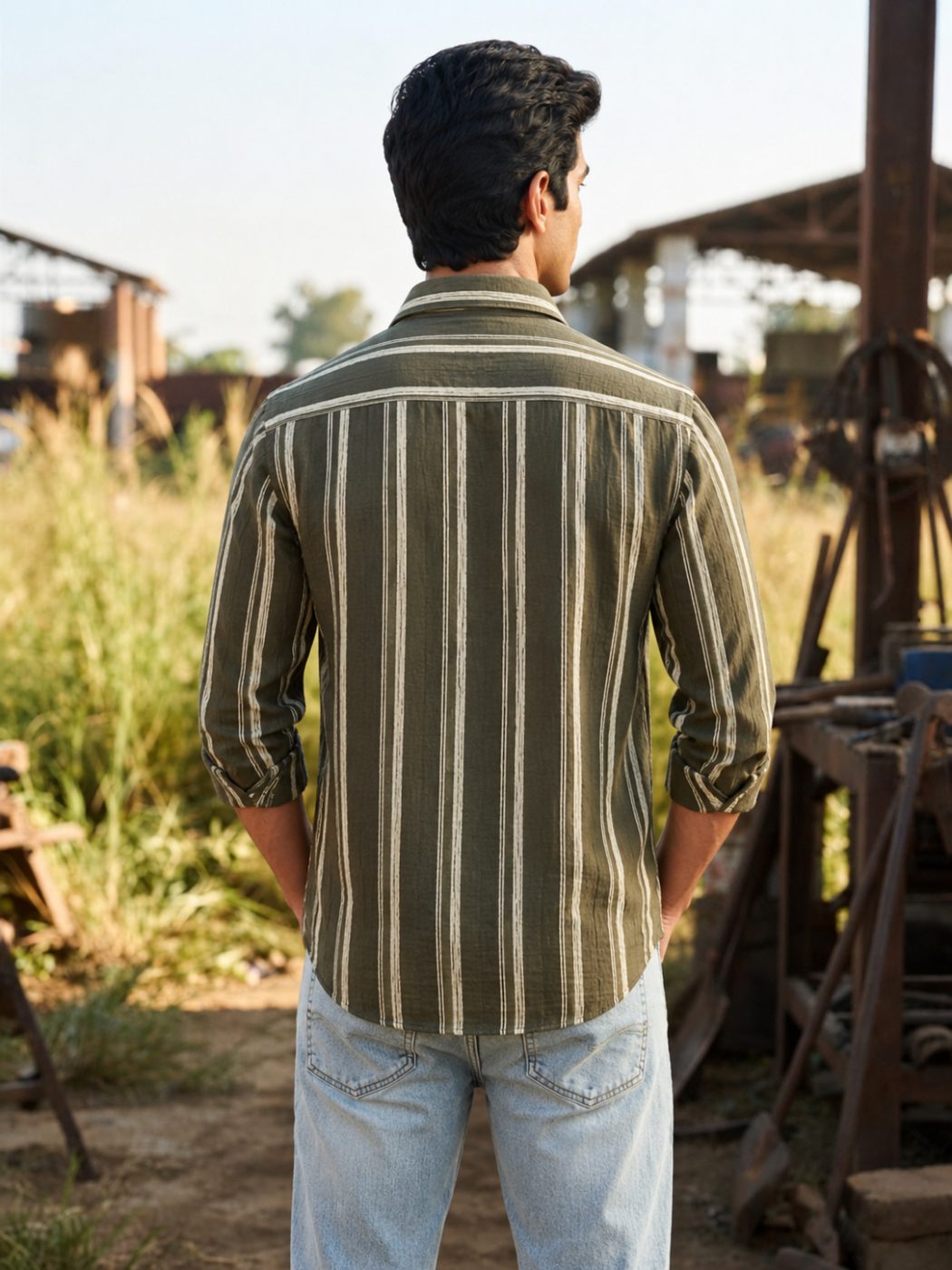 Resort Stripe Linen Blend Shirt