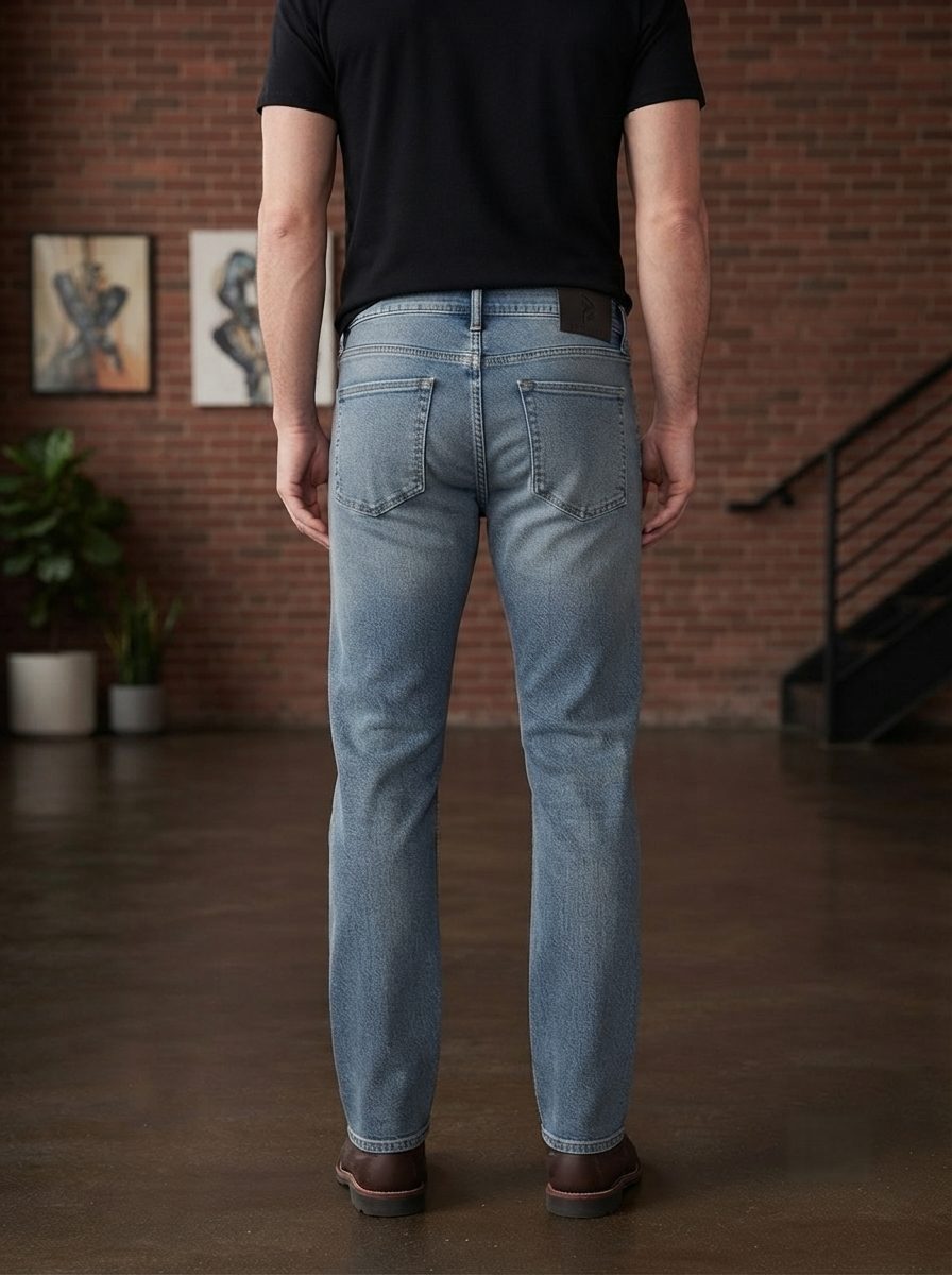 Bemount Bemount 1993 Vintage Straight Jeans in Vintage Blue, back view