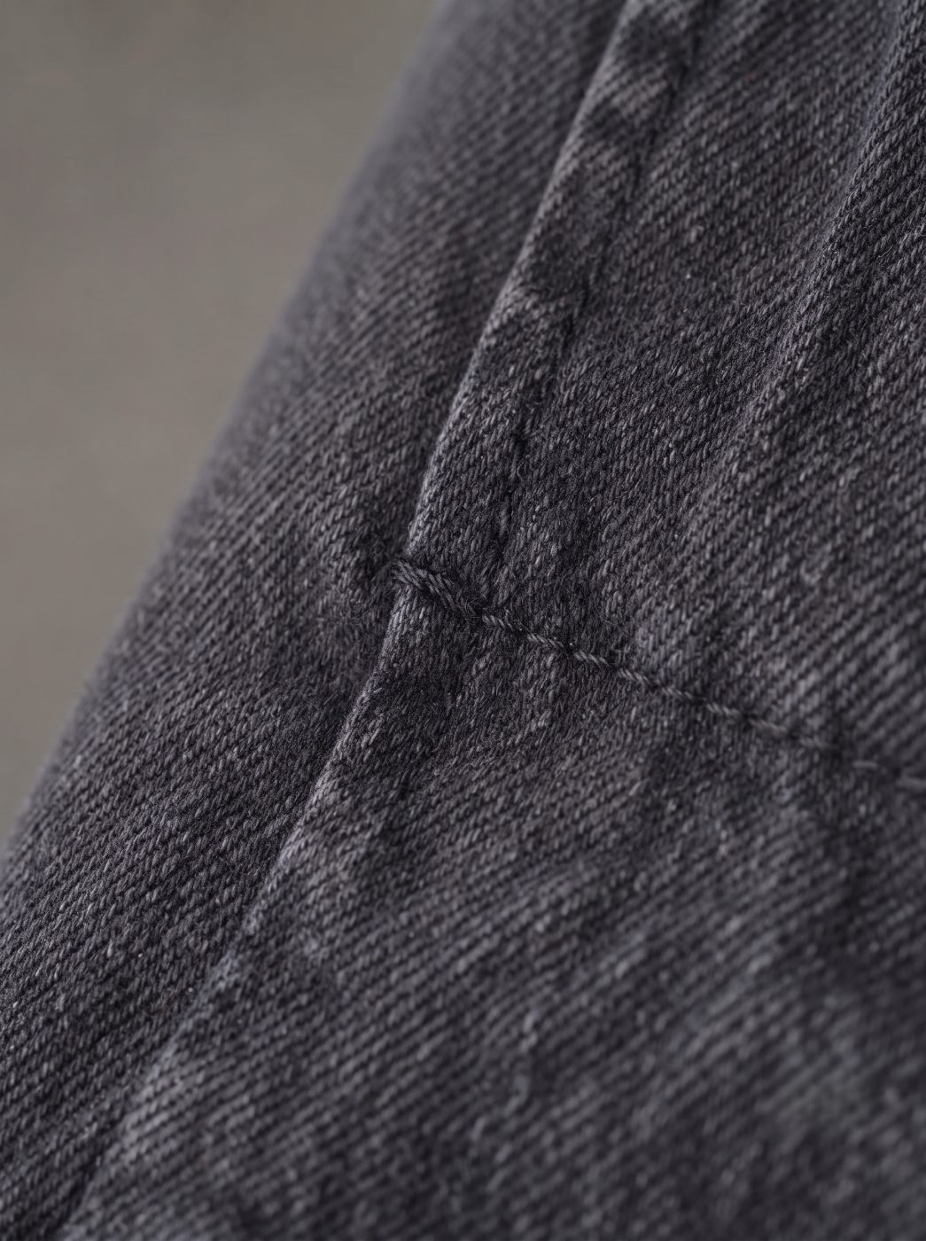 Bemount Bemount Essential Washed Black Straight Jeans in Washed Black, texture closeup view
