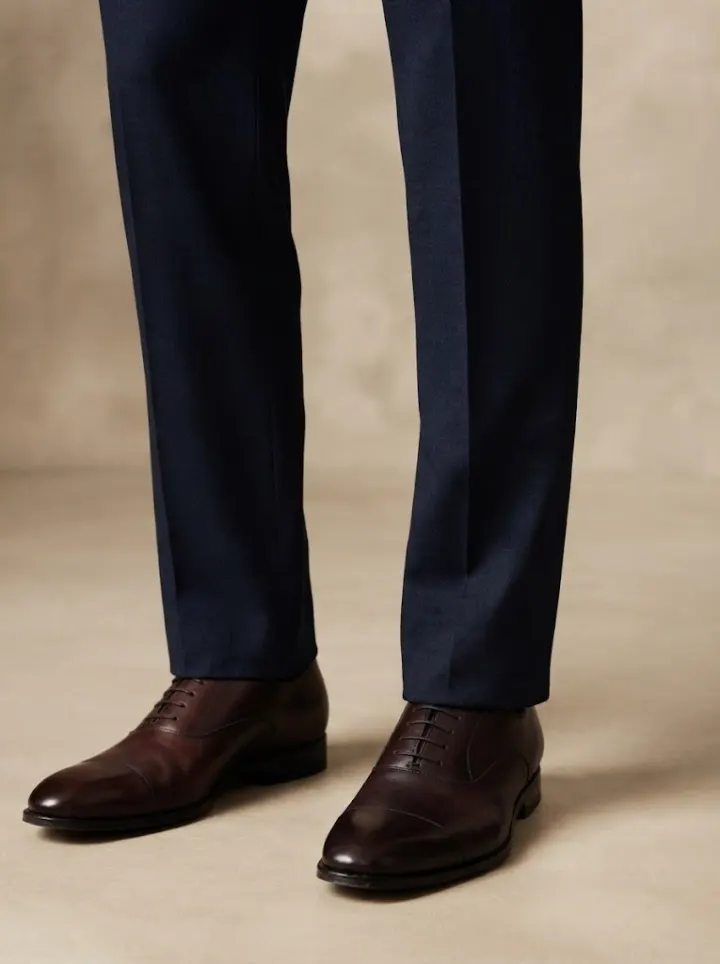 Bemount Classic Navy Tailored Trouser, hem view