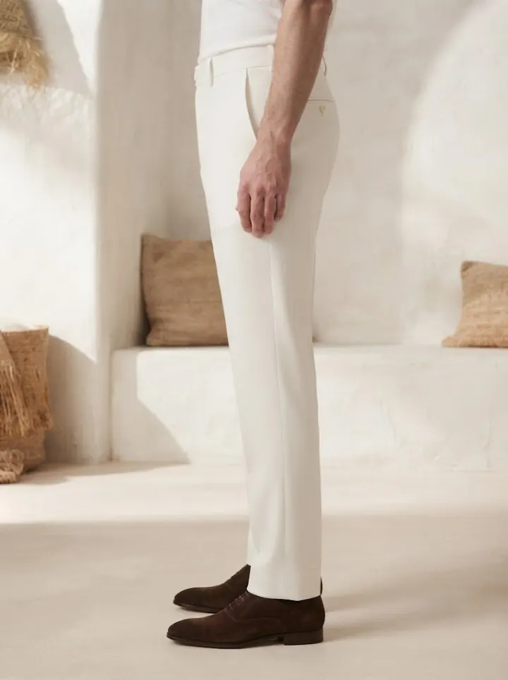Bemount Crisp Ecru Tailored Trouser, side view