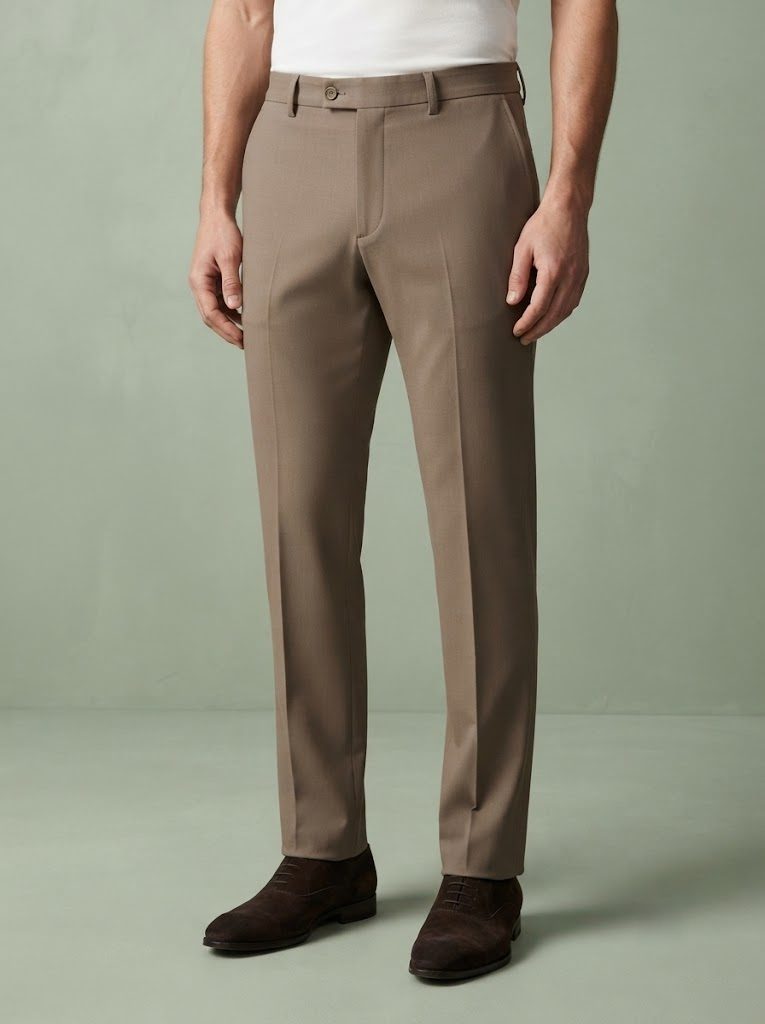 Earthy Taupe Tailored Trouser, front view