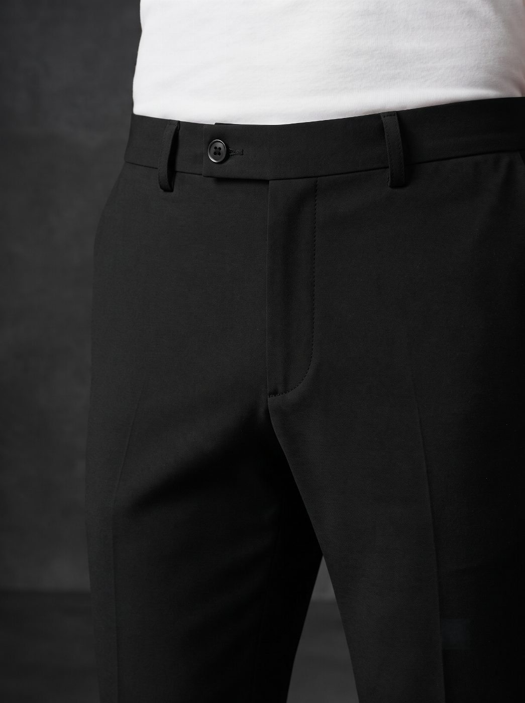 Essential Black Tailored Trouser, waist view