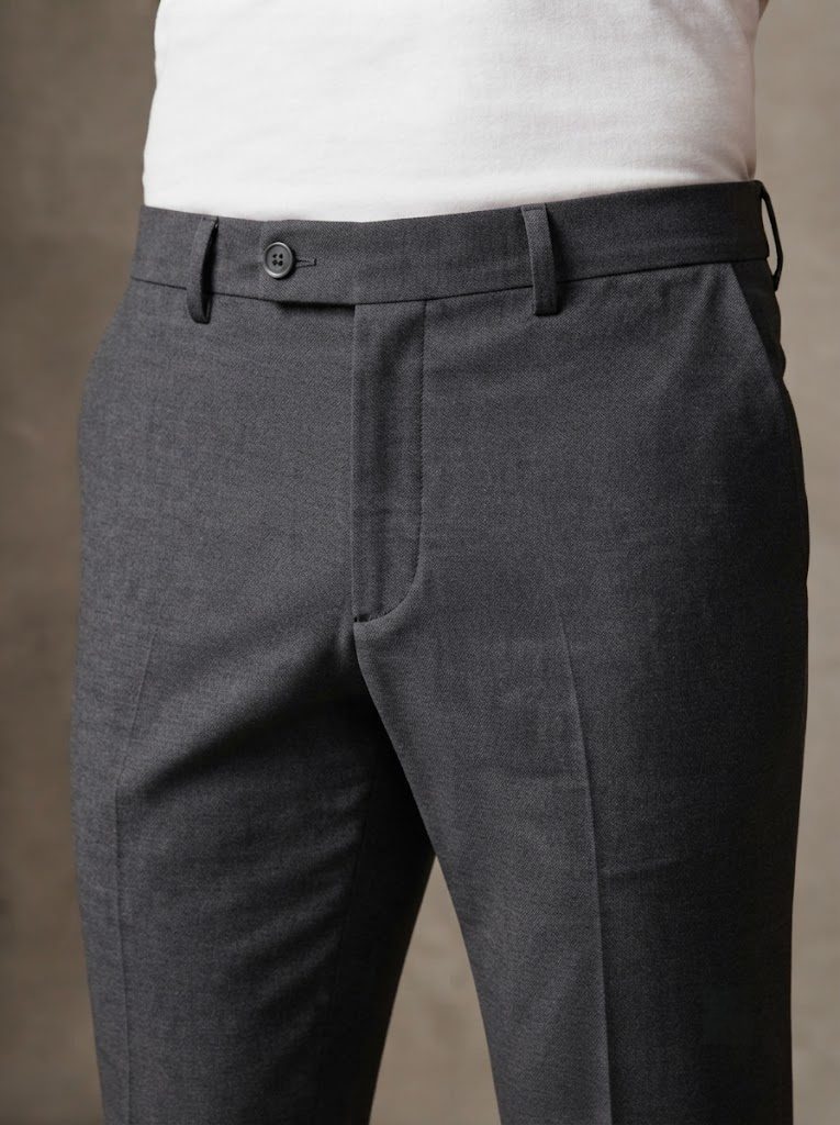 Executive Charcoal Tailored Trouser, waist view