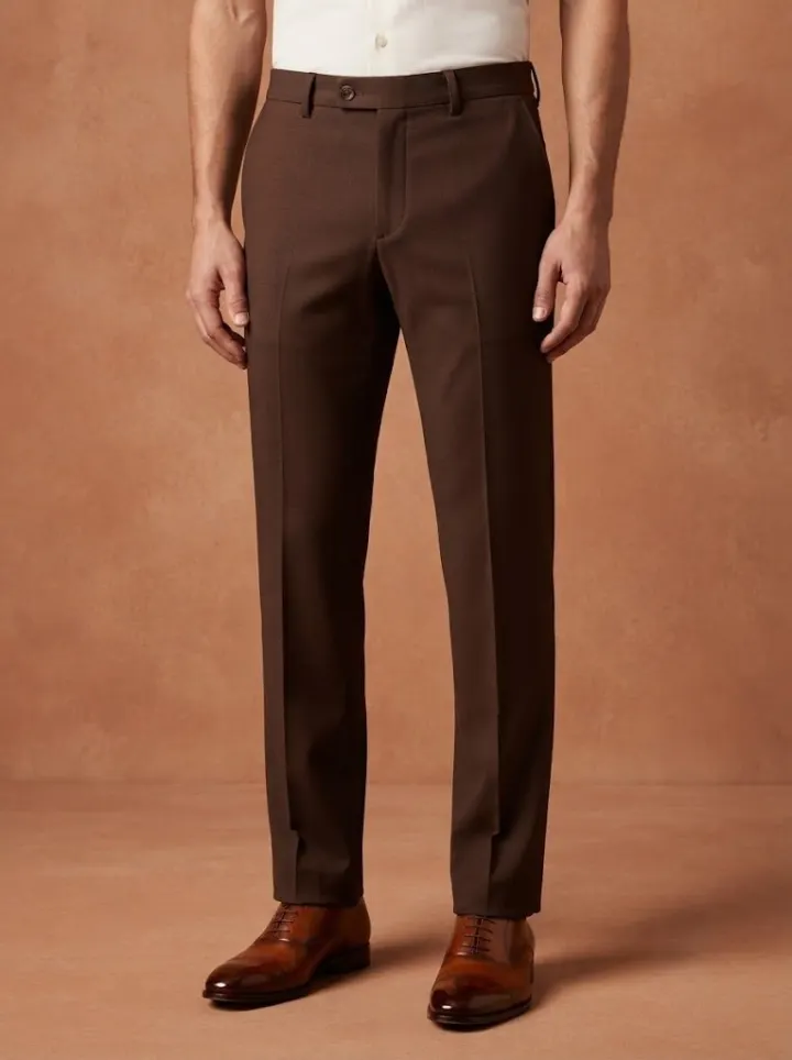 Bemount Rich Chocolate Tailored Trouser, front view