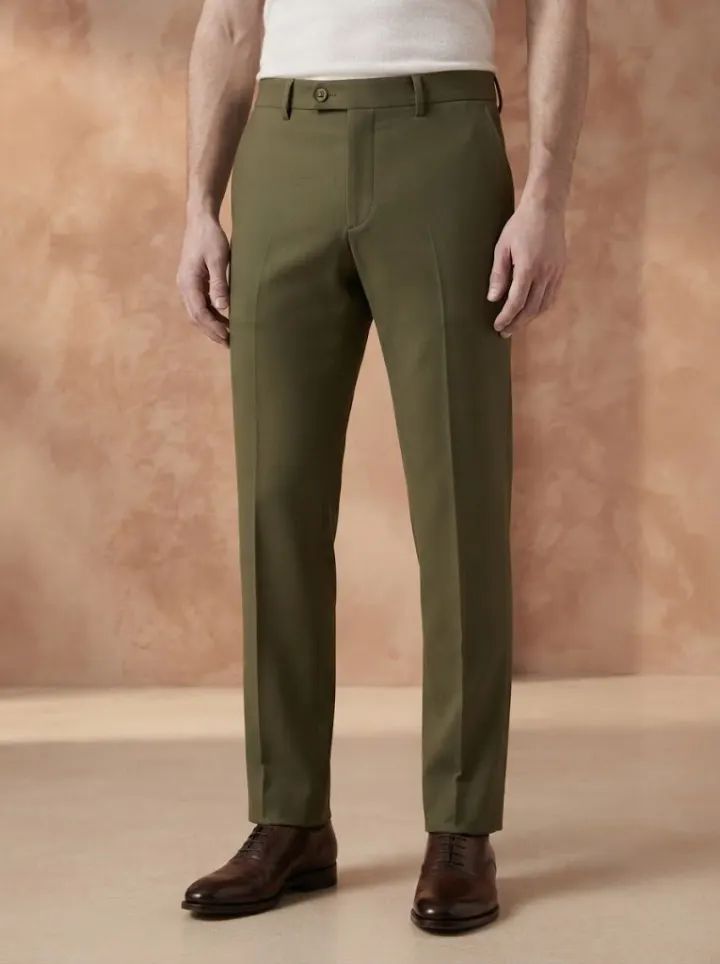 Bemount Statement Olive Tailored Trouser, front view