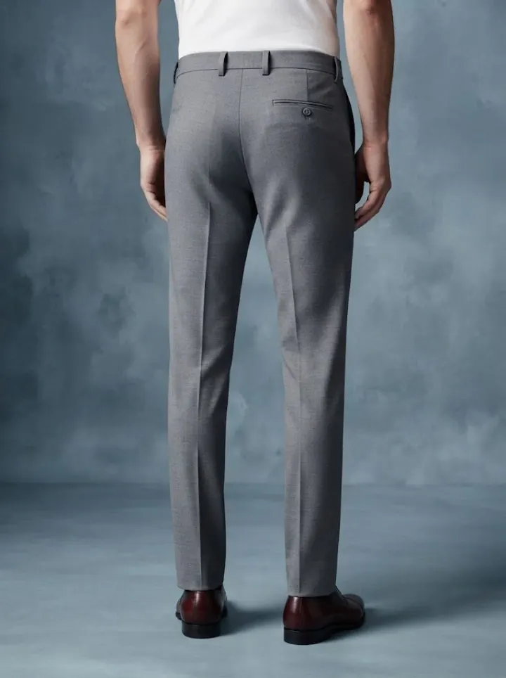 Bemount Urban Mid Grey Tailored Trouser, back view