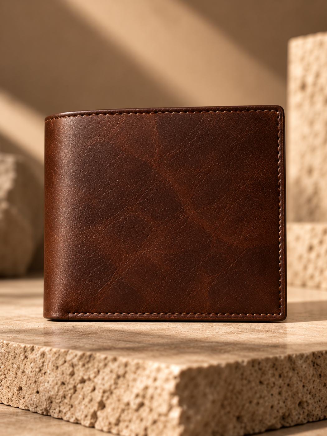 Bemount Bemount Signature Heritage Bifold Wallet in Dark Brown, flat view